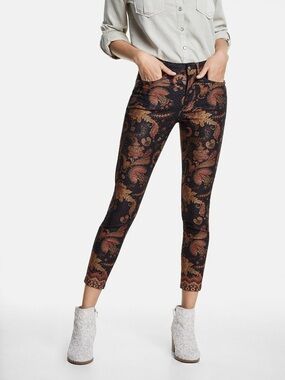 Desigual Paisley Print Skinny Jeans / Pants – Boho Art Print size 38EU/US 6